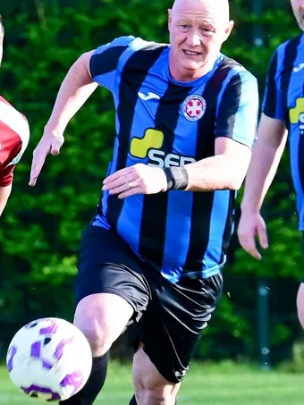 Phil Stafford playing for Sefton Veterans FC